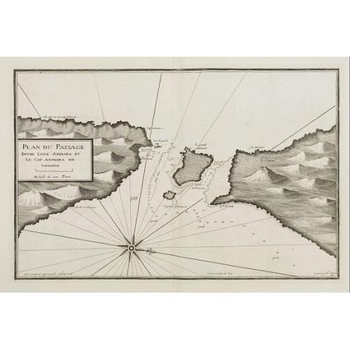 Old map image download for Plan du Passage Entre L isle Azinara et le Cap Azinara de Sardaigne.