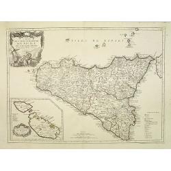 Carte de l\'Isle et Royaume de Sicile. . .