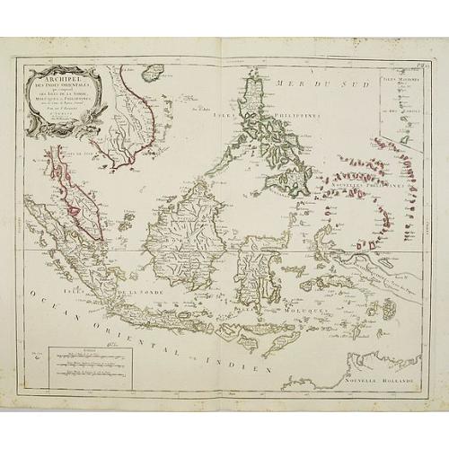 Old map image download for Archipel des Indes Orientales, qui comprend les Isles de la Sonde, Moluques et Philippines, tirées des cartes du Neptune Oriental..