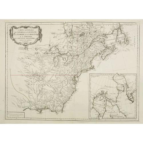 Old map image download for Carte Générale du Canada, de la Louisiane, de la Floride, de la Caroline..