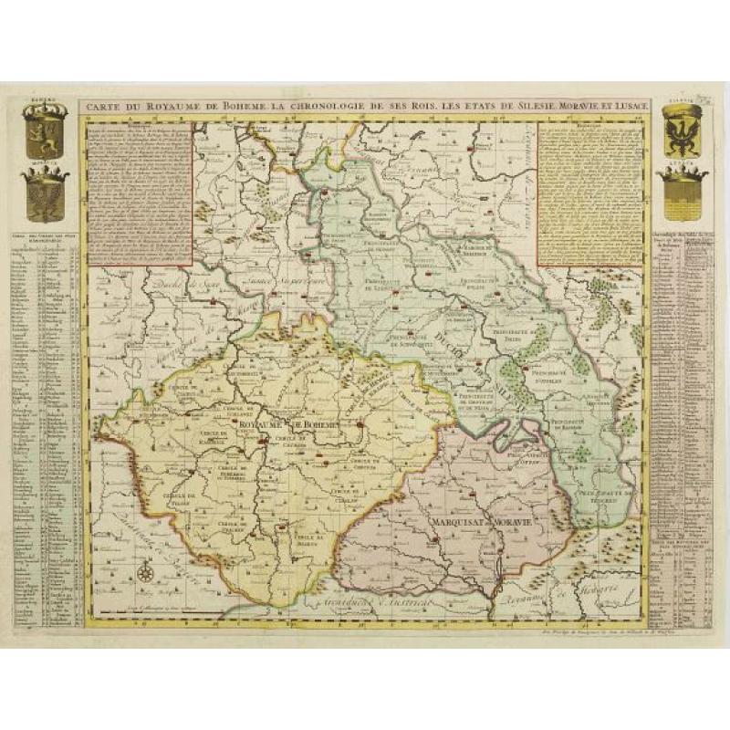 Carte du Royaume de Boheme. La chronologie de ses Rois..