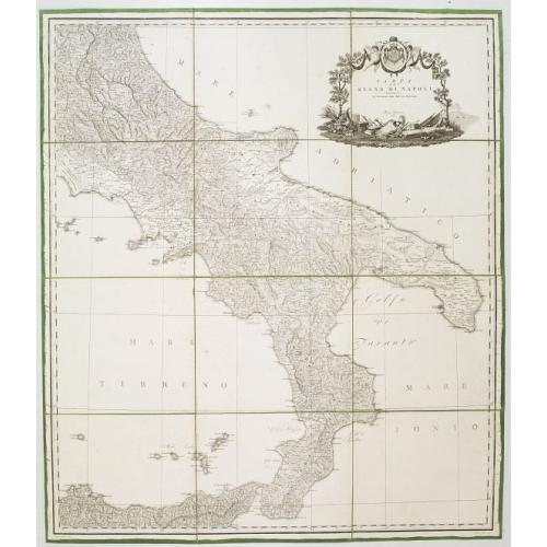 Old map image download for Carta del Regno di Napoli Indicante la divisione delle XIV sue provincie.