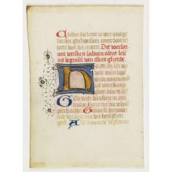 Leaf on vellum from a Dutch manuscript Book of Hours.