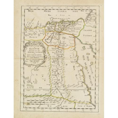 Old map image download for Egypte divisée en ses douze cassilifs, ou gouvermens. . .