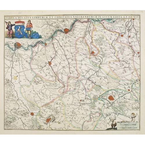 Old map image download for Tabula ducatus Limburch et comitatus Valckenburch. . .