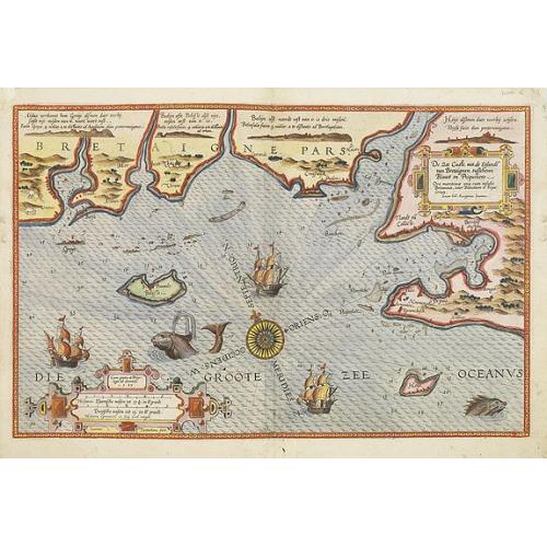 Old map image download for De zee Custe, met de England van Bretaignen, tusschenn Blauet en Picqueliers. . .