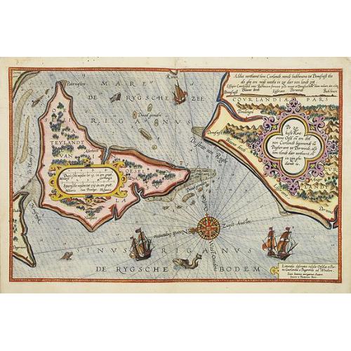 Old map image download for De Zee kuste Rontomme Oesel eb een deel van Curlandt beginnende va Dagher oort tot Der winde . . .