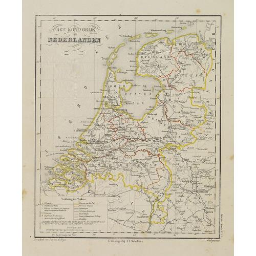 Old map image download for Het Koningrijk de Netherlanden.