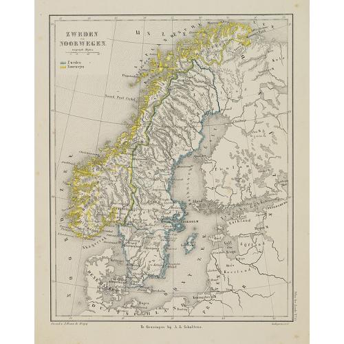 Old map image download for Zweden en Noorwegen.