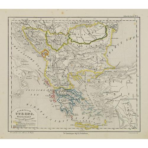 Old map image download for Europish Turkije, Griekenland Jonische Eilander.