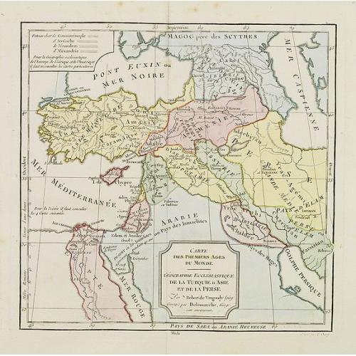 Old map image download for Cartes des premiers ages du monde. Géographie Ecclédiastique de la Turquie, d''Asie et de la Perse.