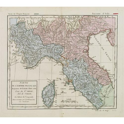 Old map image download for Partie de l'empire français Royaume d'Italie, Toscane Etat du St. Siege Isle de Corse. . .