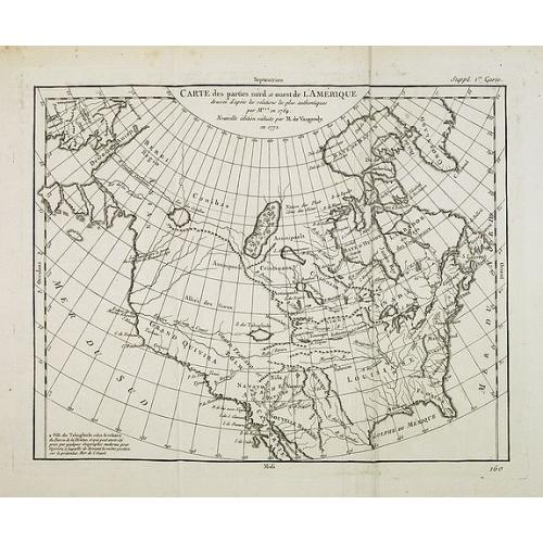 Old map image download for Carte des parties nord et ouest de l' Amerique. . .