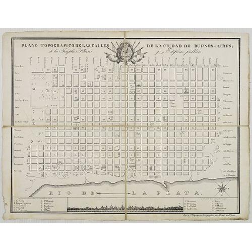 Old map image download for Plano Topografico de las Calles de la Ciudade de Buenos-Aires. . .