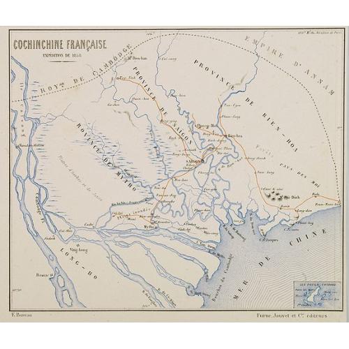 Old map image download for Cochinchine Française Expedition de 1858.