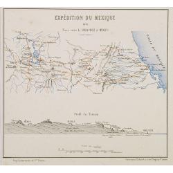 Expédition du Mexique. 1861 Pays entre la Vera Cruz et Mexico.