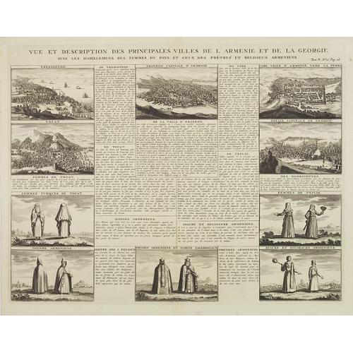 Old map image download for Vue et dscription des principales villes de l'Armenie et de la Georgie avec les habillements des femmes du pays, et ceux des prêtres et religieux armeniens. . .Tom: V N° 11 Pag: 28