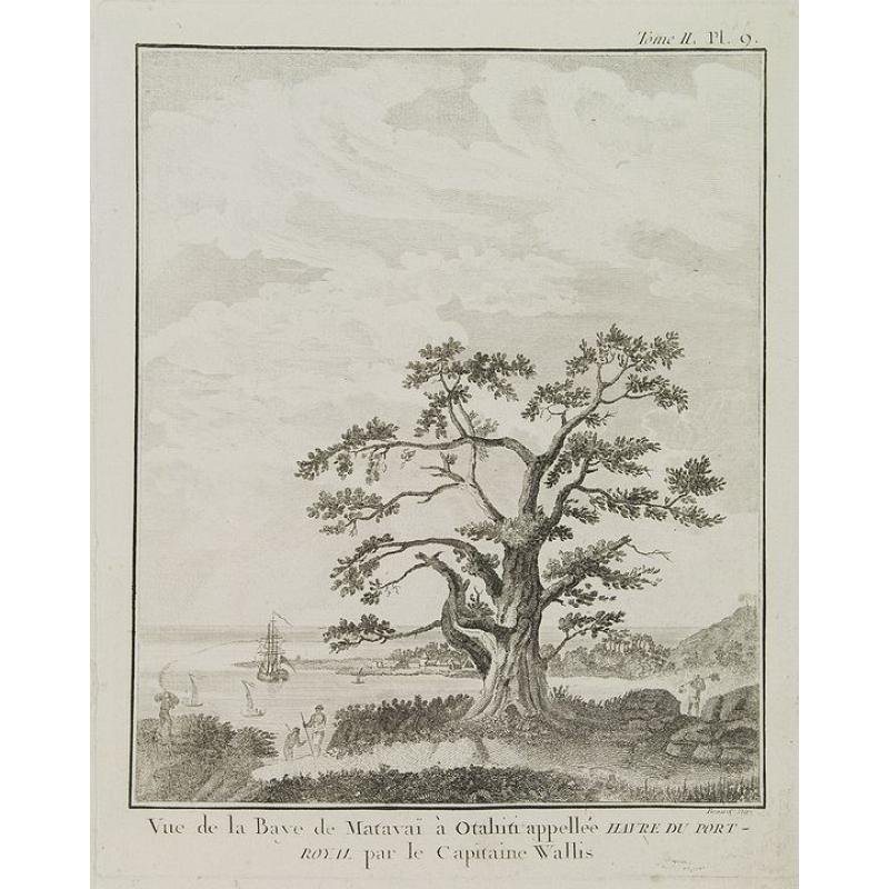 Vue de la Baye de Matavaï à Otahiti appellée Havre du Port - Royal par le Capitaine Wallis. [Tome II Pl. 9.]