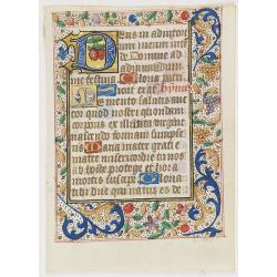 A manuscript leaf from a Book of Hours.