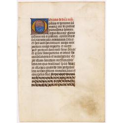 A manuscript leaf from a Book of Hours.