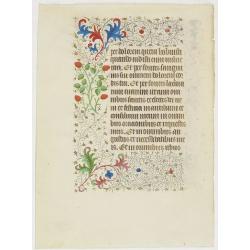 A manuscript leaf from a Book of Hours.