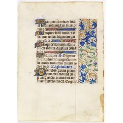 A manuscript leaf from a Book of Hours.