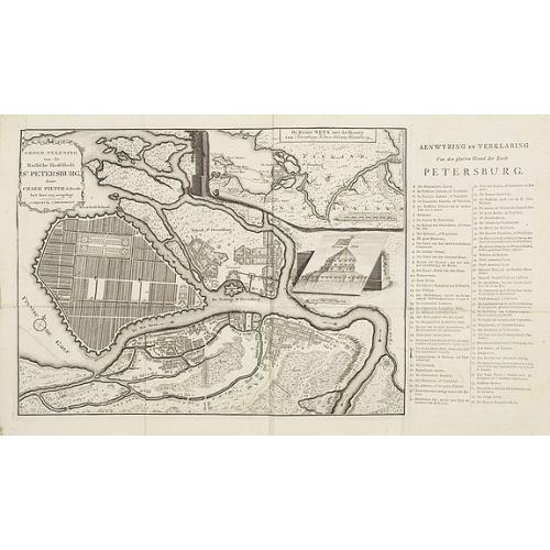 Old map image download for Grond - Tekening van de Russische Hoofdstadt St. Petersburg door Czaer Pieter de Eerste in 't jaer 1703 aengelegt.