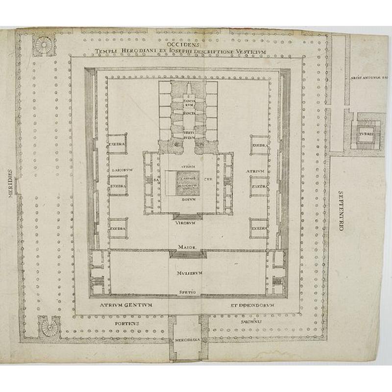 Occidens Templi Herodiani ex Iosephi Descriptione vesticium.