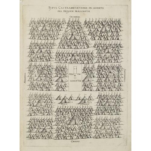Old map image download for Typus Castrametationis in deserto per moysen praescriptae.
