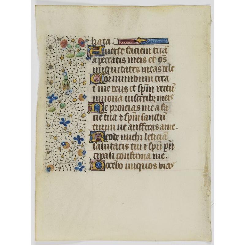 Leaf on vellum from a manuscript Book of Hours, use of Rome.