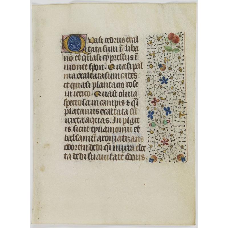 Leaf on vellum from a manuscript Book of Hours, use of Rome.