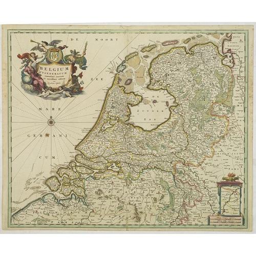 Old map image download for Belgium Foederatum emmendatè auctum et novissimè editum per Nicolaum Visscher.