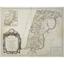 Carte de la Terre Sainte ou des Douze Tribus d'Israel Dressée D'Après les Ouvrages Géographiques De Guil. Delisle. Et d'après les Auteurs et Voyageurs anciens et modernes Par Dezauche, Géographe et successeur de Guil. Delisle et Phil. Buache.