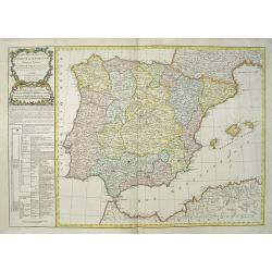 Carte des Royaumes d' Espagne et de Portugal divisés par . . .