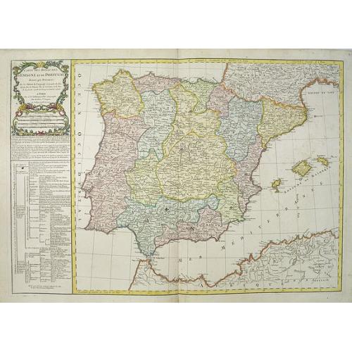 Old map image download for Carte des Royaumes d' Espagne et de Portugal divisés par . . .