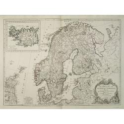 Les Royaumes de Suede et Norwege divisés par Provinces et Gouvernements Dressés et assujettis aux observations Astronomiques. Par le Sr. Janvier Géographe.