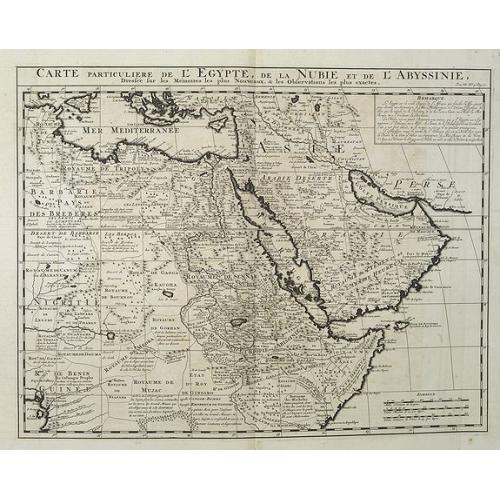 Old map image download for Carte Particuliere De L'Egypte, De La Nubie et de L'Abyssinie, Dressee sur les Memoires les plus Nouveaux & les Observation les plus exactes.