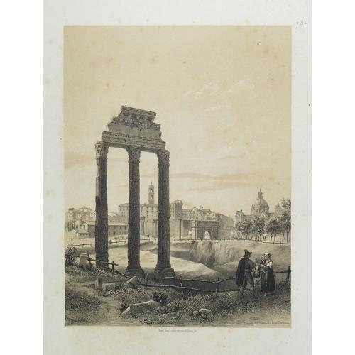 Old map image download for Rome. Les Trois colonnes de Grecostatis, et le Forum Romanum.