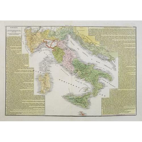 Old map image download for L'Italia dopo le prime guerre del secolo XVIII, eipartita dal vantato equilibrio europeo, sino al 1789.