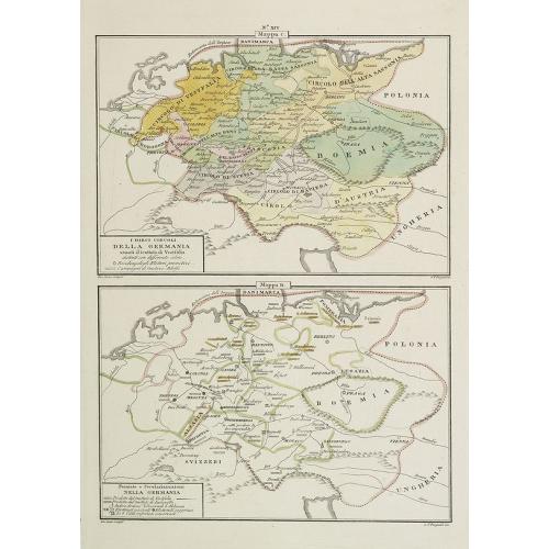 Old map image download for I dieci circoli Della Germania . . . / Permute e Secolarizzazioni Nella Germania . . .