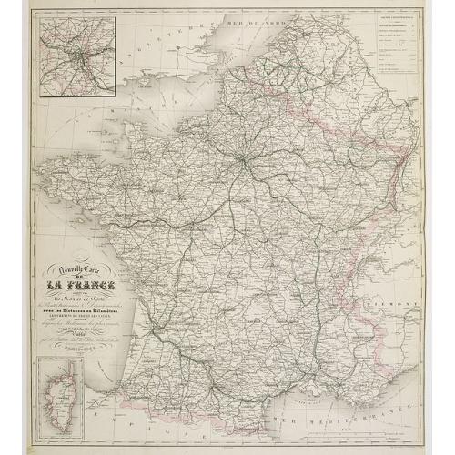 Old map image download for Nouvelle Carte de France indiquant les Routes de Poste . . .