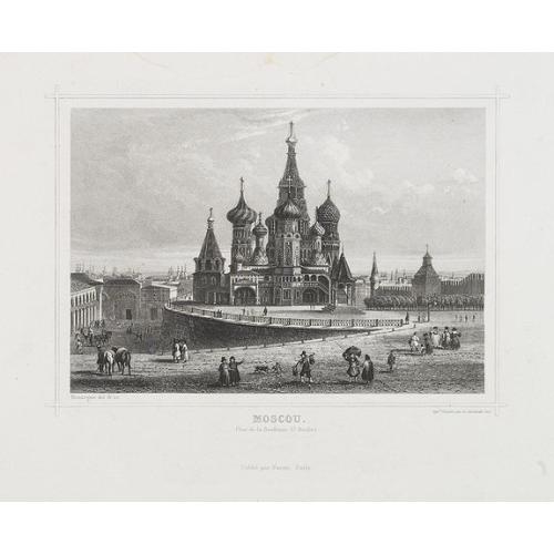 Old map image download for Moscou (Vue de la Basilique St. Basile).