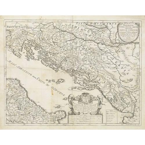 Old map image download for Dalmatia Istria Bosnia Servia Croatia parte di Schiavonia . . .