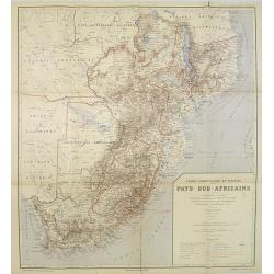Carte Commerciale et Minière Pays Sud-Africains.
