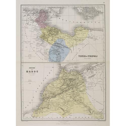 Old map image download for Empire de Maroc. / Tunis et Tripoli.