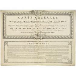 [Title page ] Carte Générale de la Monarchie Françoise, contenat l'Histoire Militaire depuis Clovis, premier Roy chrêtien...