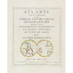 (Title page) Mappamondo sul Piano dell' Equatore. - Atlante Tascabile o sia Serie di Num. XXI Cartine Geografiche nelle quali si. . .
