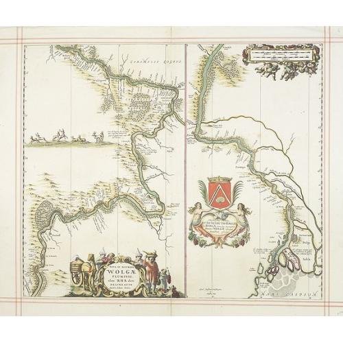 Old map image download for Nova et accurata Wolgae Fluminis olim Rha dicti delineatio Auctore Adamo Oleario.