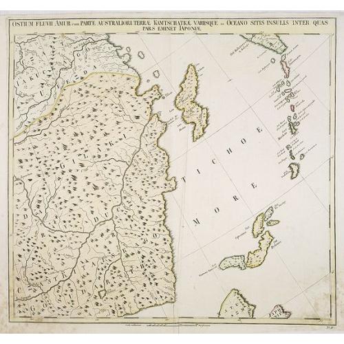 Old map image download for Ostium Fluvii Amur cum parte australiori terrae Kamtschatkae variisque in Oceano sitis Insulis inter quas pars eminet Japoniae. No.19