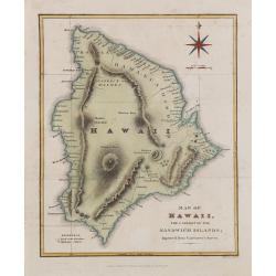 Map of Hawaii, the largest of the Sandwich islands. Improved from Vancouver's Survey.